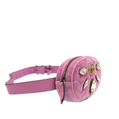 Gucci GG Marmont Velvet Crystal Belt Bag (SHG-IgDIJp)