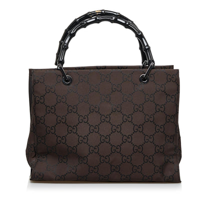 Gucci GG Nylon Bamboo Handbag (SHG-zaUCGl)