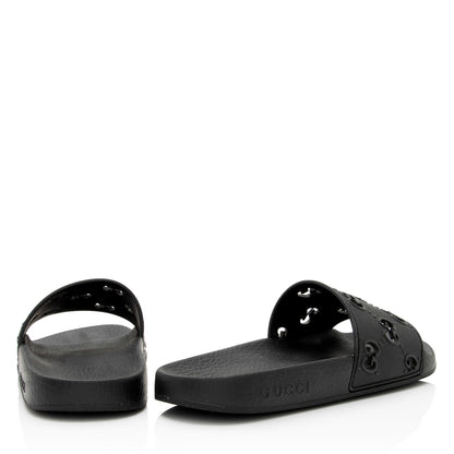 Gucci GG Rubber Slides - Size 9 / 39 (SHF-YEdrbx)