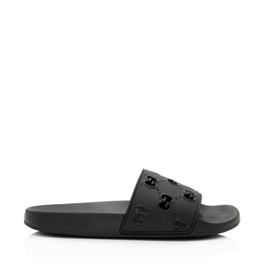Gucci GG Rubber Slides - Size 9 / 39 (SHF-YEdrbx)