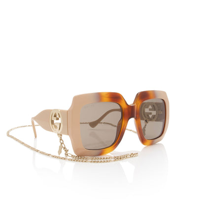Gucci Interlocking G Chain Square Sunglasses