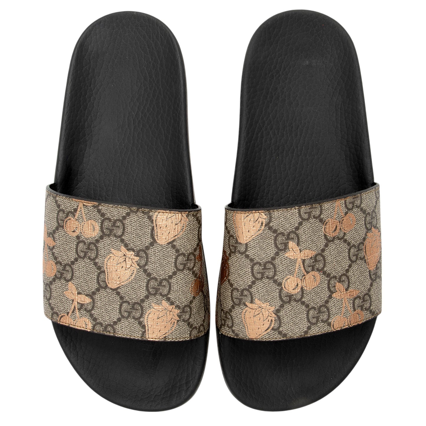 Gucci GG Supreme Berry Slide Sandals - Size 9 / 39