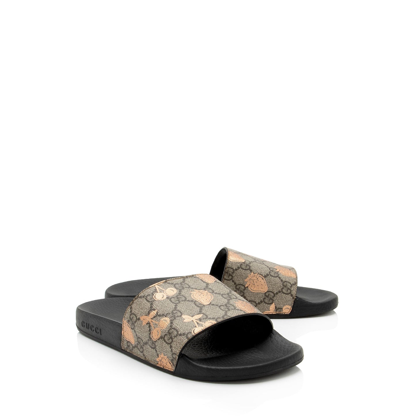 Gucci GG Supreme Berry Slide Sandals - Size 9 / 39