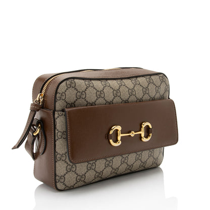 Gucci GG Supreme Calfskin Horsebit 1955 Small Shoulder Bag (SHF-EumYCS)