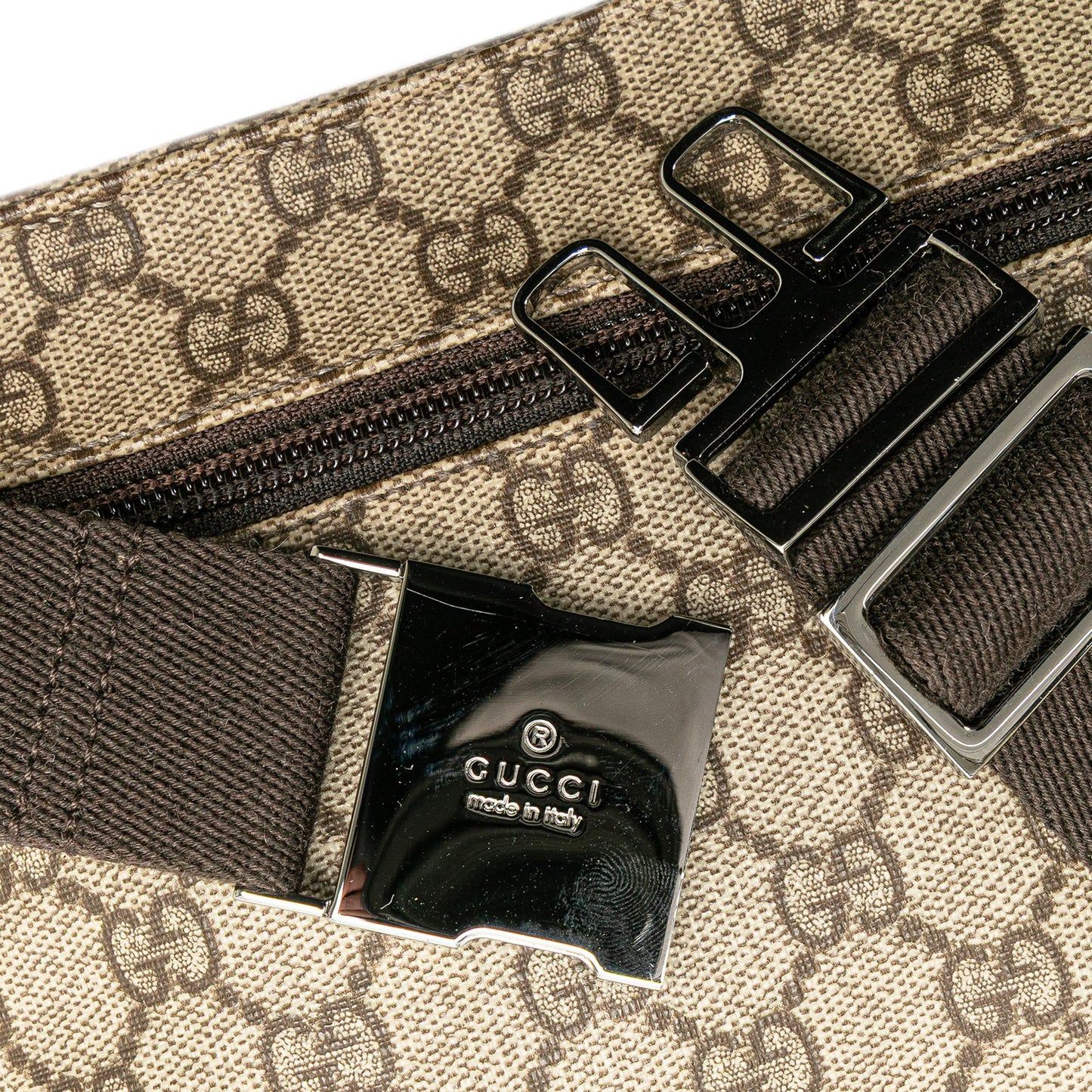 Gucci GG Supreme Double Pocket Belt Bag