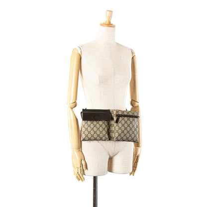 Gucci GG Supreme Double Pocket Belt Bag