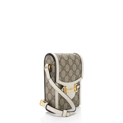 Gucci GG Supreme Horsebit 1955 Vertical Mini Shoulder Bag (SHF-eO3rqs)