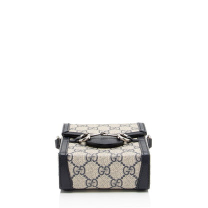 Gucci GG Supreme Horsebit 1955 Vertical Mini Shoulder Bag (SHF-QFKbub)