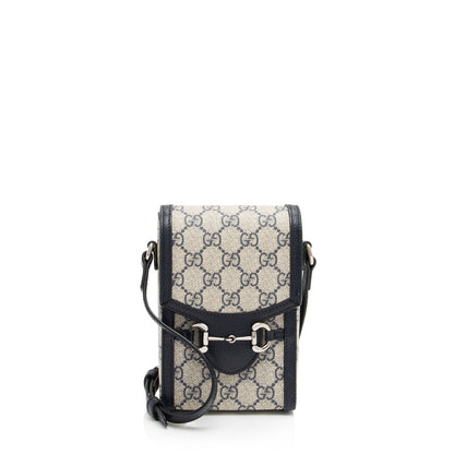 Gucci GG Supreme Horsebit 1955 Vertical Mini Shoulder Bag (SHF-QFKbub)
