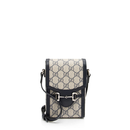 Gucci GG Supreme Horsebit 1955 Vertical Mini Shoulder Bag (SHF-QFKbub)