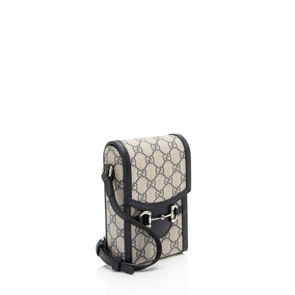 Gucci GG Supreme Horsebit 1955 Vertical Mini Shoulder Bag (SHF-QFKbub)