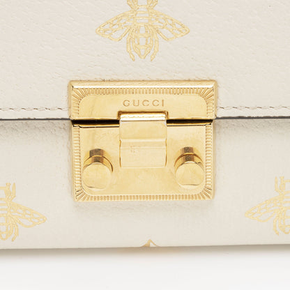 Gucci GG Supreme Leather Bee Star Padlock Compact Wallet (SHF-ZjgWCN)