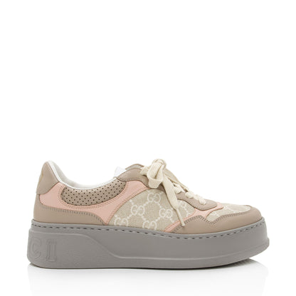 Gucci GG Supreme Leather Interlocking G Platform Sneakers - Size 9.5 / 39.5 (SHF-bQDCGY)
