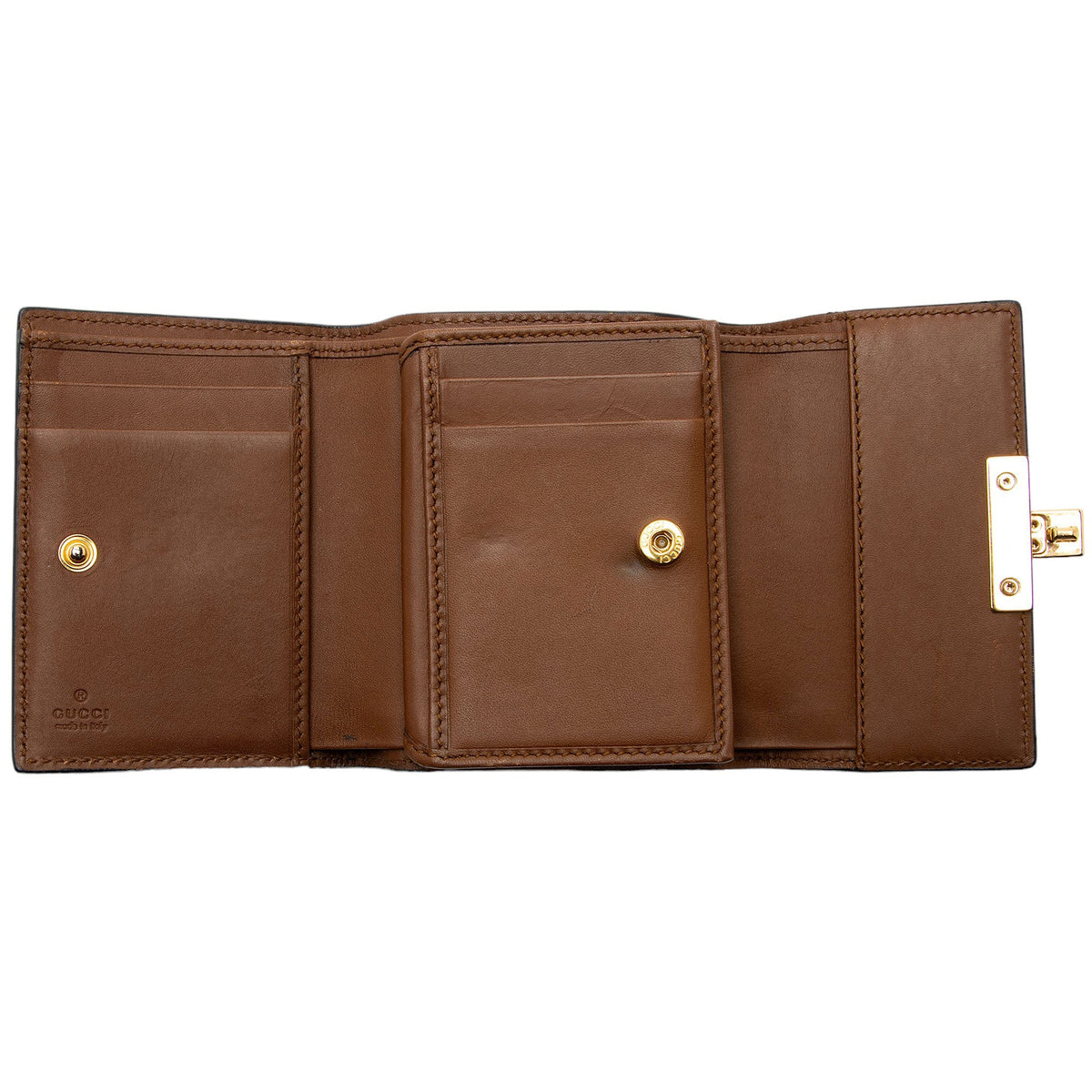 Gucci GG Supreme Leather Padlock Compact Wallet (SHF-hLMamg)