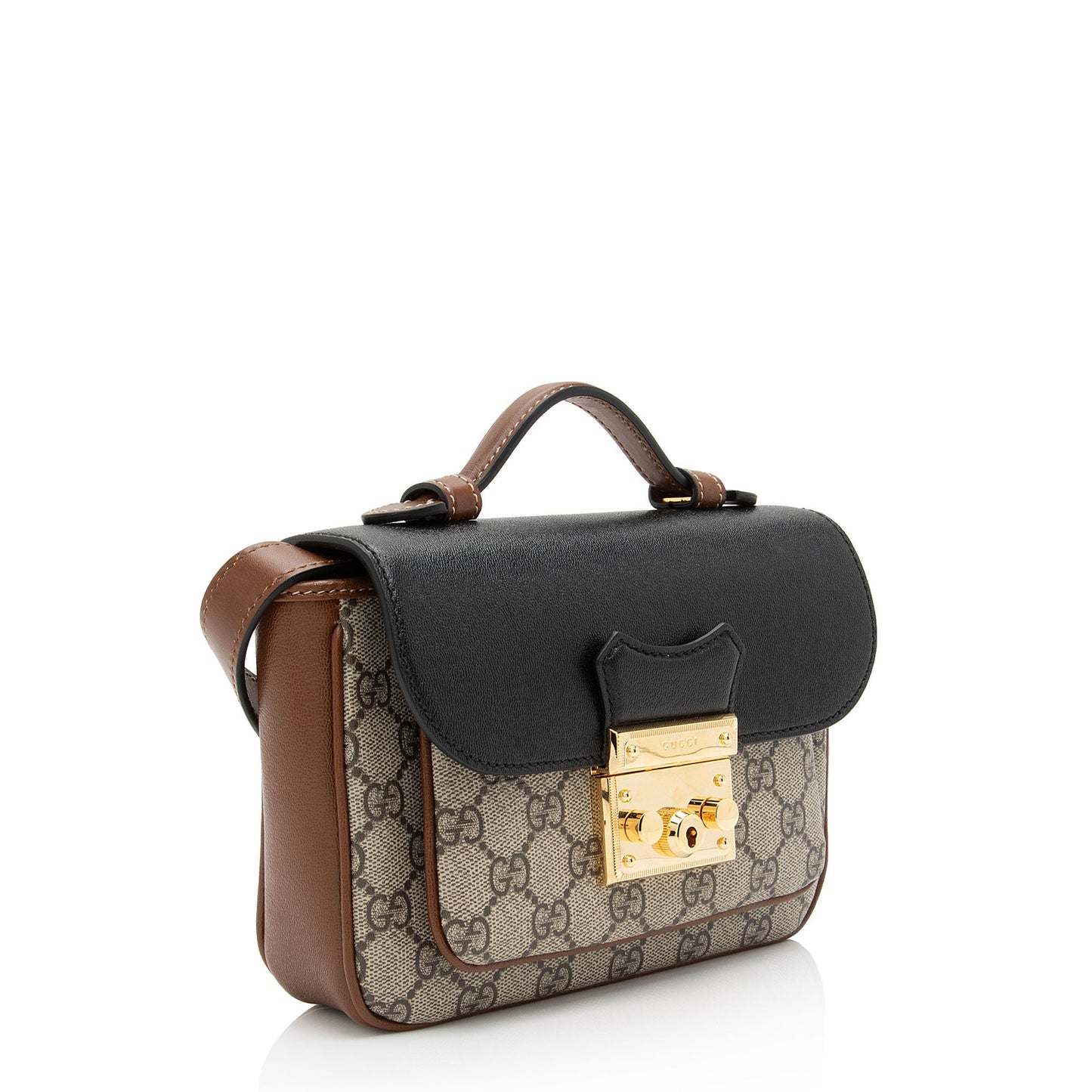Gucci GG Supreme Leather Padlock Mini Crossbody (SHF-C1X2QZ)