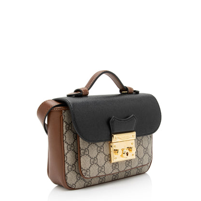 Gucci GG Supreme Leather Padlock Mini Crossbody (SHF-C1X2QZ)