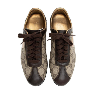 Gucci GG Supreme Metallic Leather Heart Low Top Sneakers - Size 7 / 37 (SHF-stMqMI)
