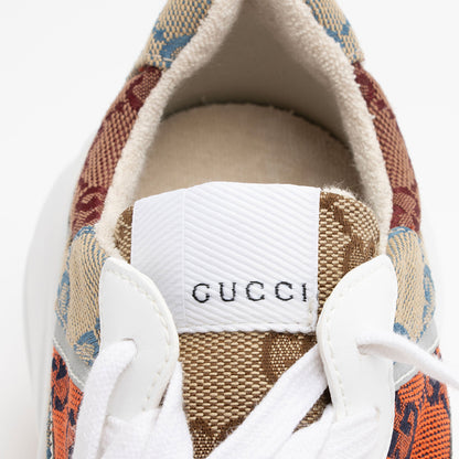 Gucci GG Supreme Mixed Fabric Rhyton Sneakers - Size 6 / 36 (SHF-M6SFO8)