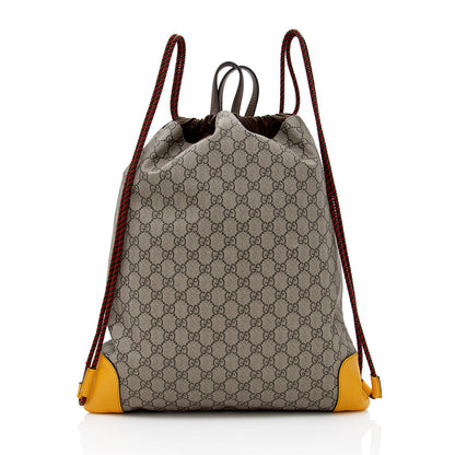 Gucci GG Supreme Neo Vintage Drawstring Backpack (SHF-7suv4d)