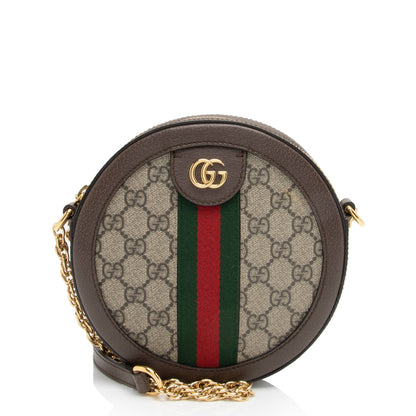 Gucci GG Supreme Ophidia Round Mini Shoulder Bag (SHF-nhYXSB)