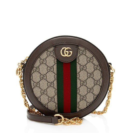Gucci GG Supreme Ophidia Round Mini Shoulder Bag (SHF-99m356)