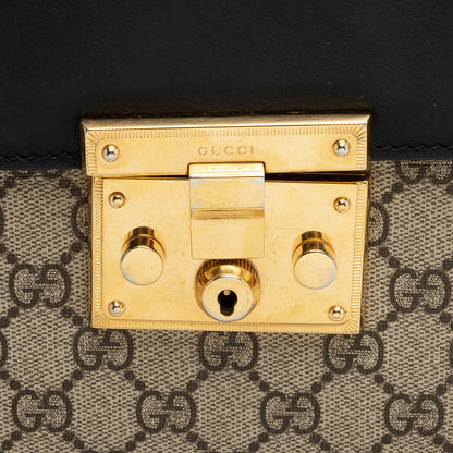 Gucci GG Supreme Padlock Medium Top Handle Satchel (SHF-22676)