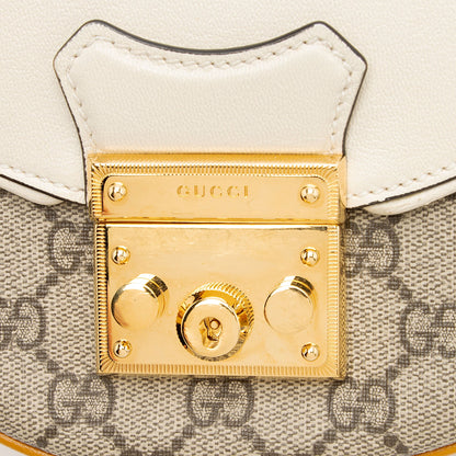Gucci GG Supreme Padlock Saddle Small Shoulder Bag (SHF-VMEURh)