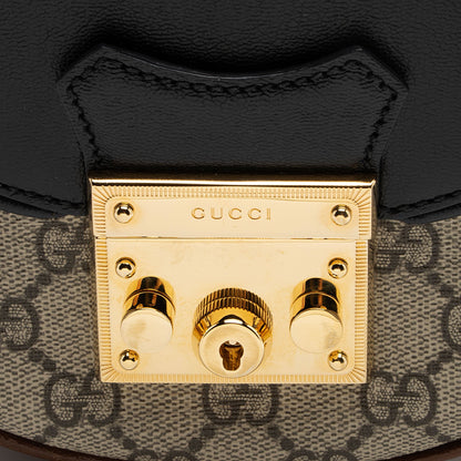 Gucci GG Supreme Padlock Saddle Small Shoulder Bag (SHF-hTmpl4)