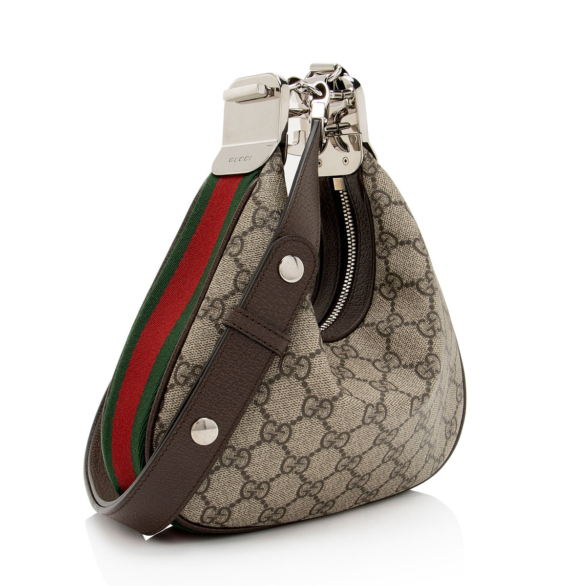 Gucci GG Supreme Web Attache Small Shoulder Bag (SHF-sxZNBL)