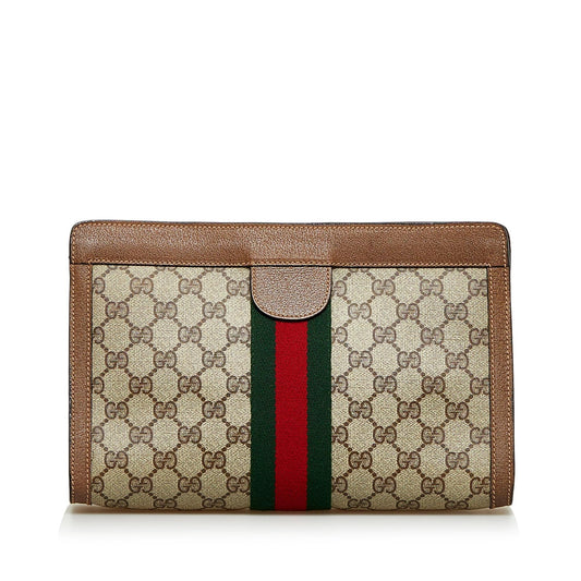 Gucci GG Supreme Web Clutch (SHG-F7DfRY)