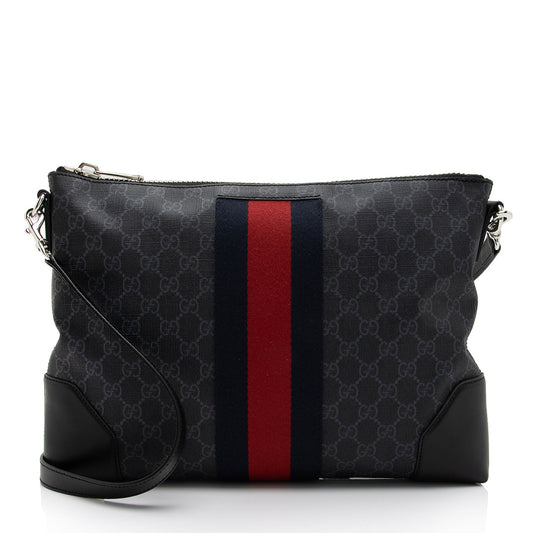 Gucci GG Supreme Web Flat Square Messenger Bag (SHF-3vvT7M)