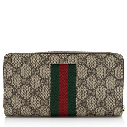Gucci GG Supreme Web Zip Around Wallet (SHF-21820)