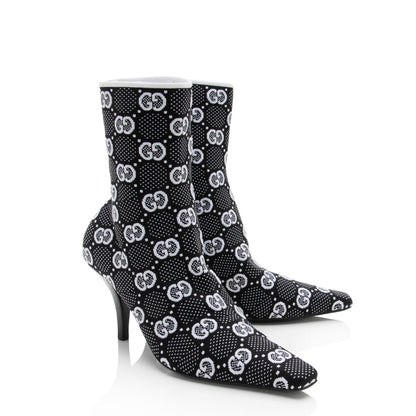 Gucci GG Technical Jersey Knit Ankle Boots - Size 8 / 38 (SHF-f3b3SB)