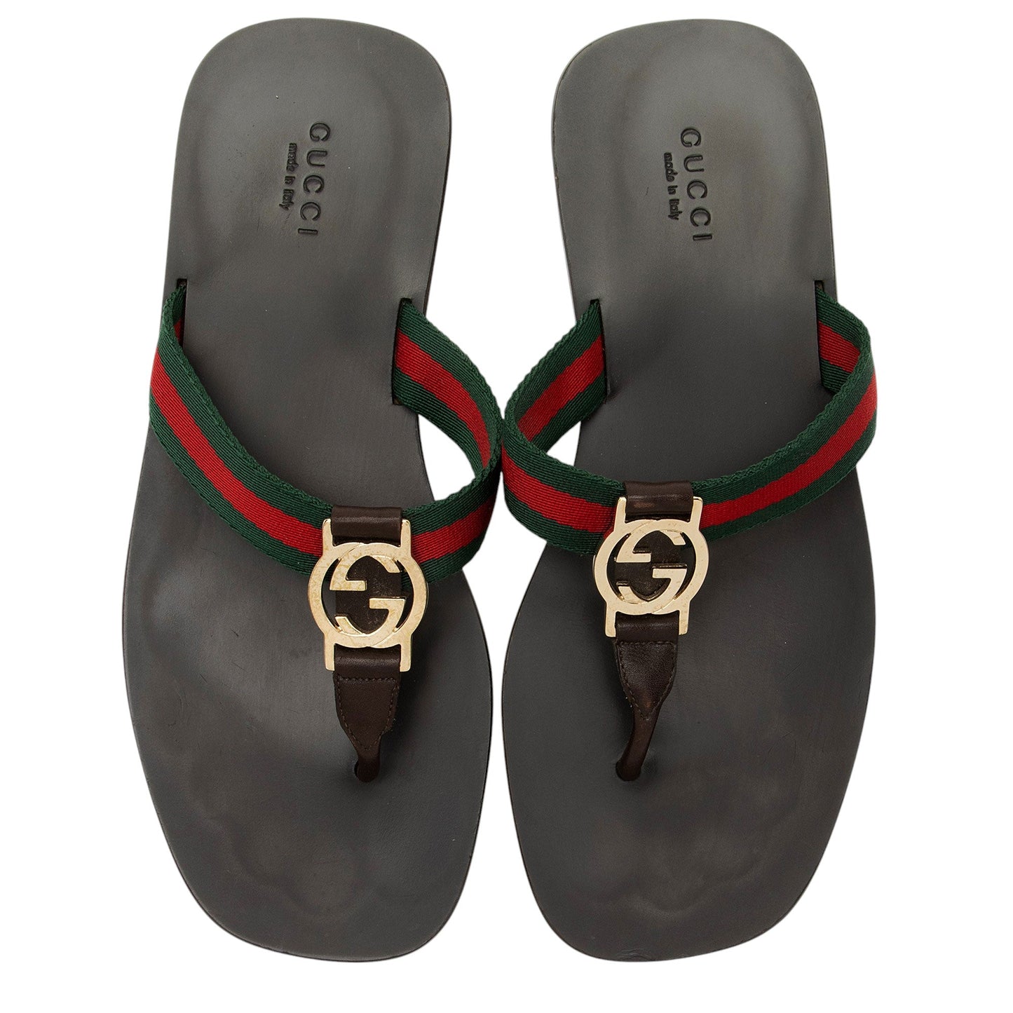 Gucci GG Web Kika Thong Sandals - Size 6 / 36