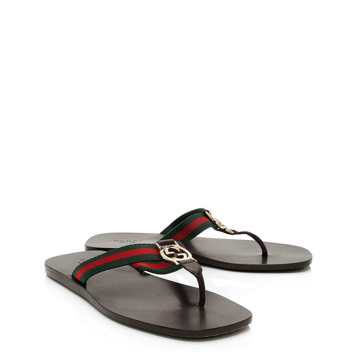Gucci GG Web Kika Thong Sandals - Size 6 / 36