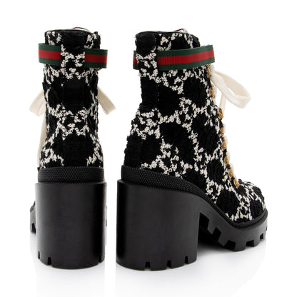 Gucci GG Wool Combat Boots - Size 7 / 37 (SHF-QorvyW)
