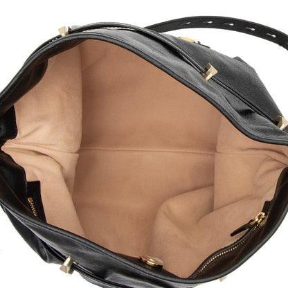 Gucci Glazed Calfskin Horsebit 1955 Morsetto Drawstring Shoulder Bag (SHF-4zXuXi)