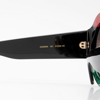 Gucci Glitter Web Interlocking G Oversize Round Sunglasses (SHF-lfFzn6)