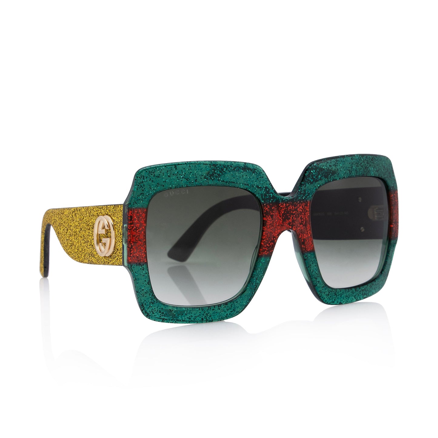 Gucci Glitter Web Interlocking G Square Sunglasses (SHF-siNUmD)