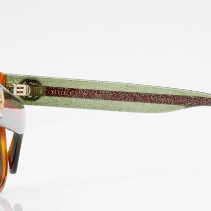 Gucci Glitter Web Interlocking G Round Sunglasses (SHF-mtd3IN)