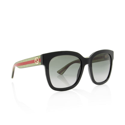 Gucci Glitter Web Interlocking G Round Sunglasses