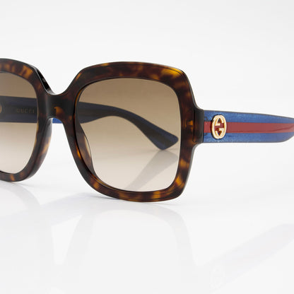 Gucci Glitter Web Interlocking G Square Sunglasses (SHF-CFcnJx)