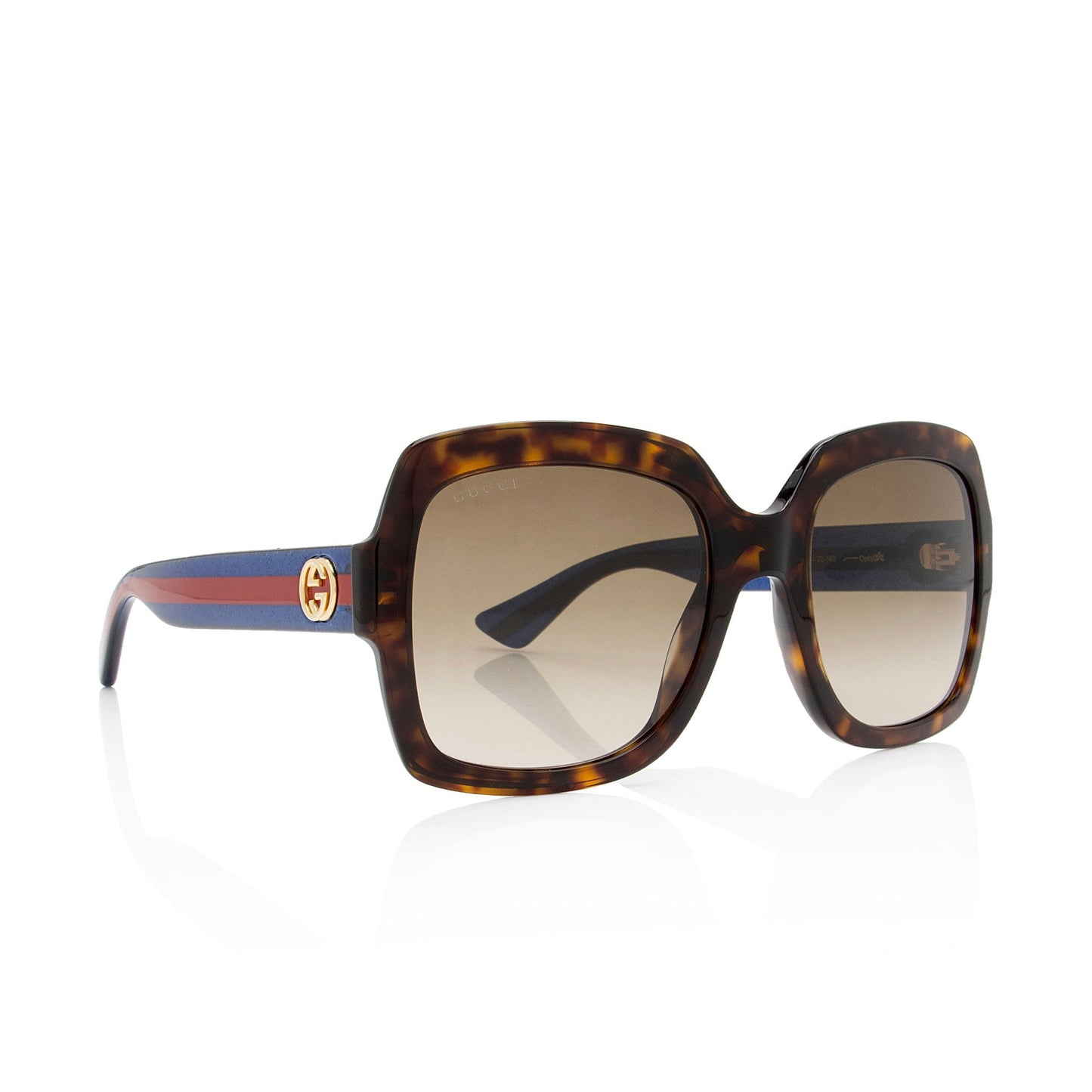 Gucci Glitter Web Interlocking G Square Sunglasses (SHF-CFcnJx)