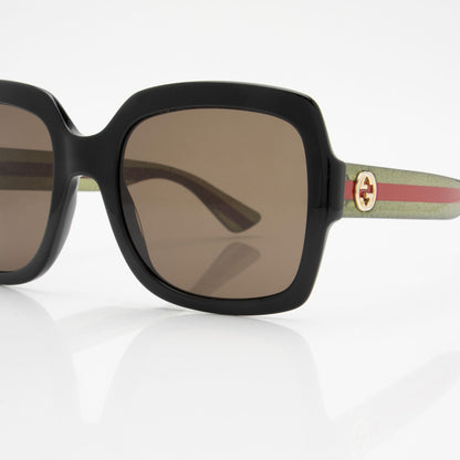 Gucci Glitter Web Interlocking G Square Sunglasses