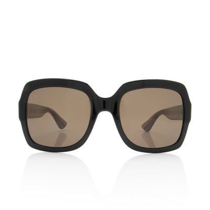 Gucci Glitter Web Interlocking G Square Sunglasses