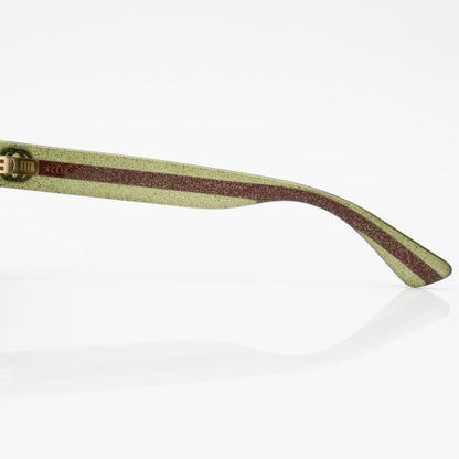 Gucci Glitter Web Interlocking G Square Sunglasses