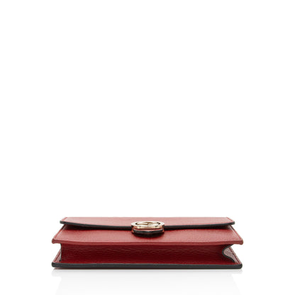 Gucci Grained Calfskin Interlocking G Chain Wallet