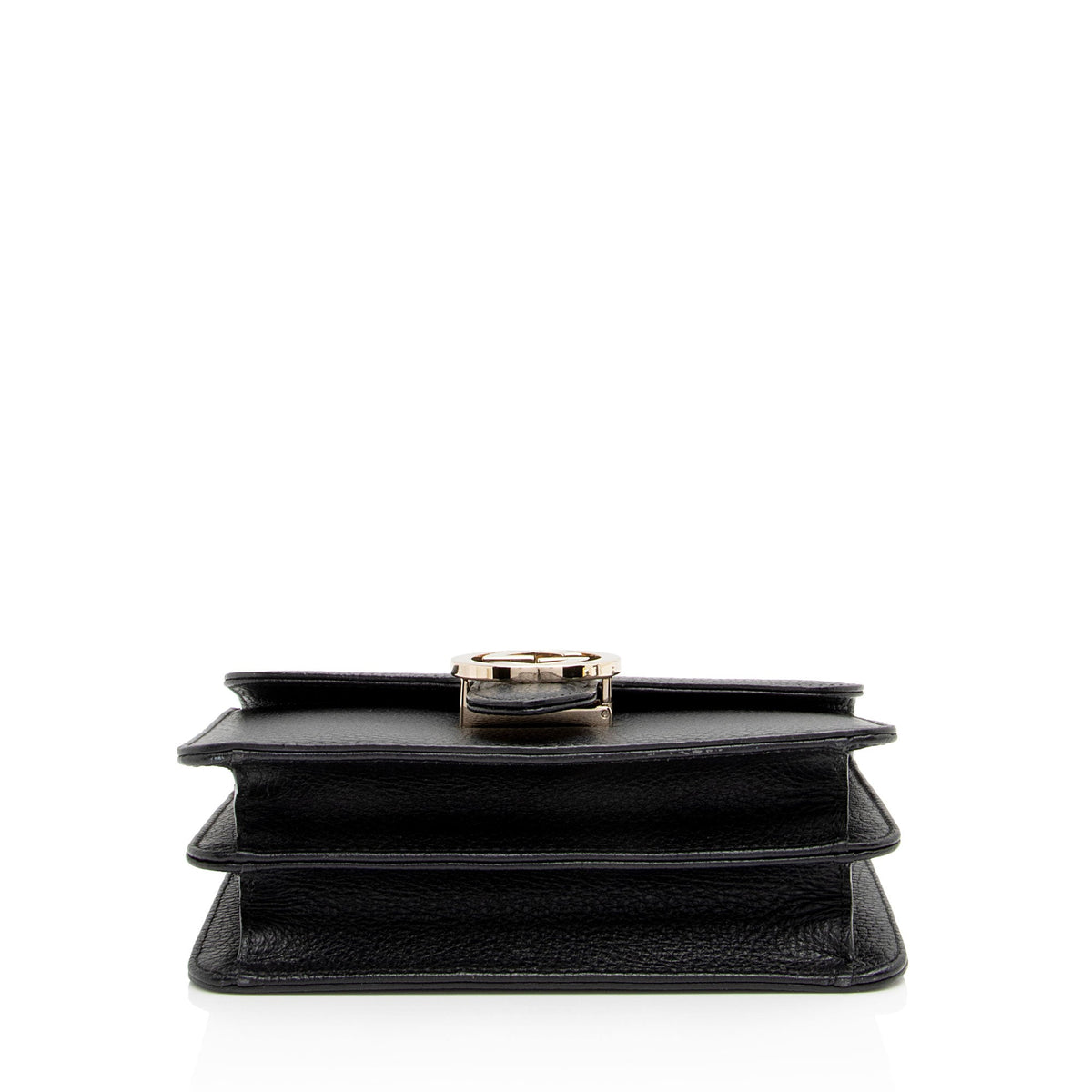 Gucci Grained Calfskin Interlocking G Small Shoulder Bag (SHF-1AVxLZ)