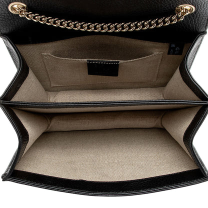 Gucci Grained Calfskin Interlocking G Small Shoulder Bag (SHF-1AVxLZ)