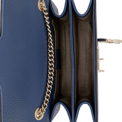 Gucci Grained Calfskin Interlocking G Small Shoulder Bag (SHF-s4DfUr)